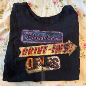 Diners, Drive-In’s, and Dives Off the Shoulder T-Shirt Size Large
